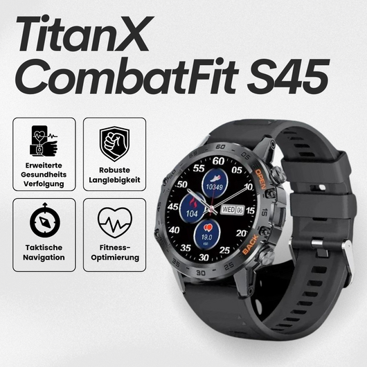 TitanX CombatFit S45 - unzerstörbare zertifizierte Militär-Gesundheitsuhr (2025)