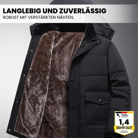 ThermoMax - Herren-Kapuzenjacke für den Winter – Dick gefütterter, lässiger Windbreaker mit Taschen