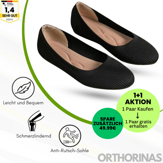 Orthorinas - ergonomische schmerzlindernde Ballerinas - Sonderaktion 1+1 Gratis