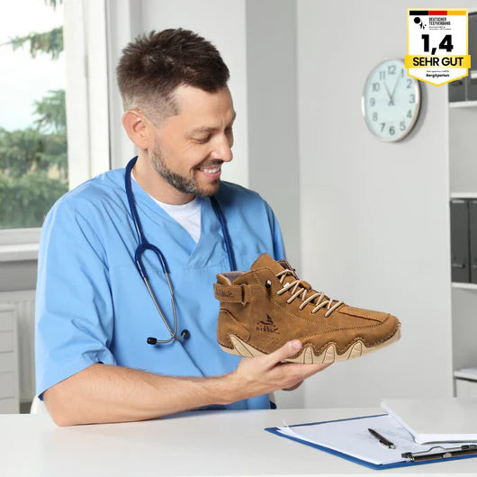 Alpaka - orthopädische, wasserdichte & rutschfeste Leder-Barfußschuhe für sicheres, gelenkschonendes Gehen für Senioren