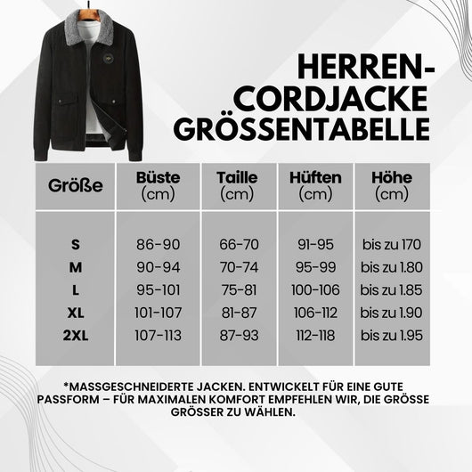 Herren-Cordjacke mit Fleece-Futter für den Winter