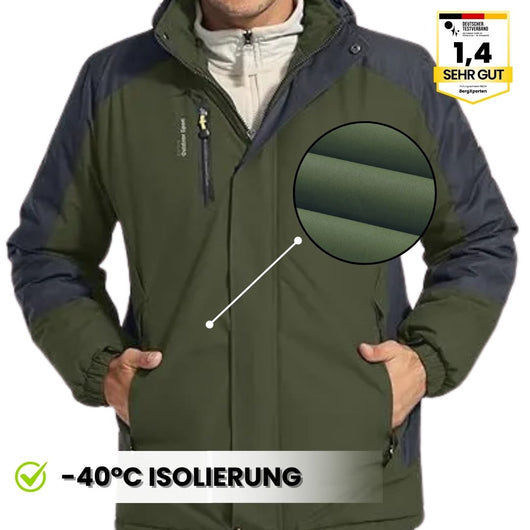 Hochwertige Herren-Outdoorjacke mit Kapuze – Wasserdicht, winddicht und warm gefüttert für Herbst und Winter