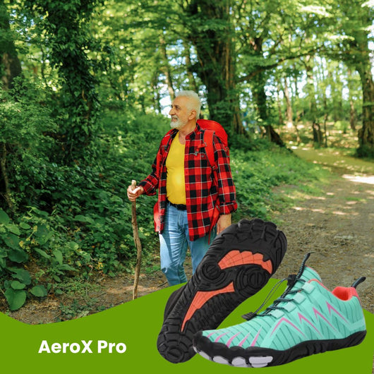 AeroX Pro - ergonomischer schmerzlindernder Barfußschuh für sicheres, gelenkschonendes Gehen für Senioren