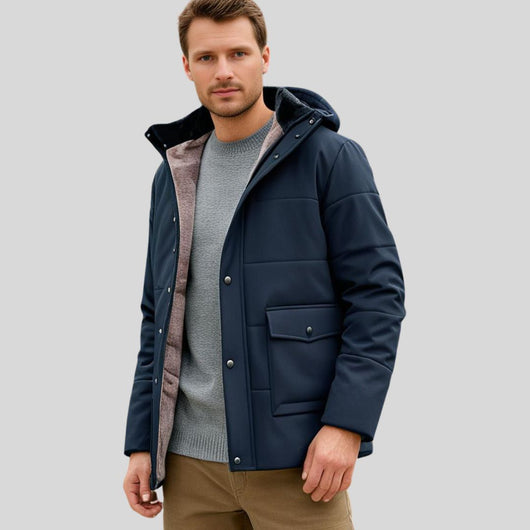 ThermoMax - Herren-Kapuzenjacke für den Winter – Dick gefütterter, lässiger Windbreaker mit Taschen