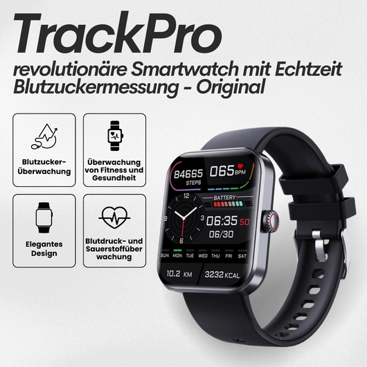 TrackPro - Gesundheitsuhr mit zertifizierter Blutzuckermessung (2025) - Original