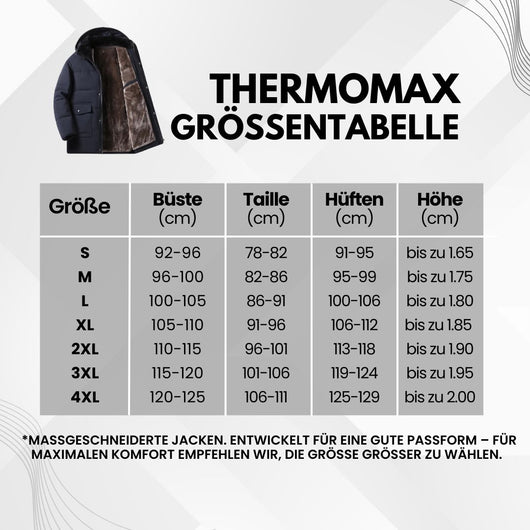 ThermoMax - Herren-Kapuzenjacke für den Winter – Dick gefütterter, lässiger Windbreaker mit Taschen