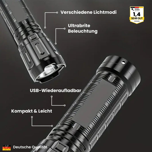 LightMax - militärische taktische Mini-Taschenlampe