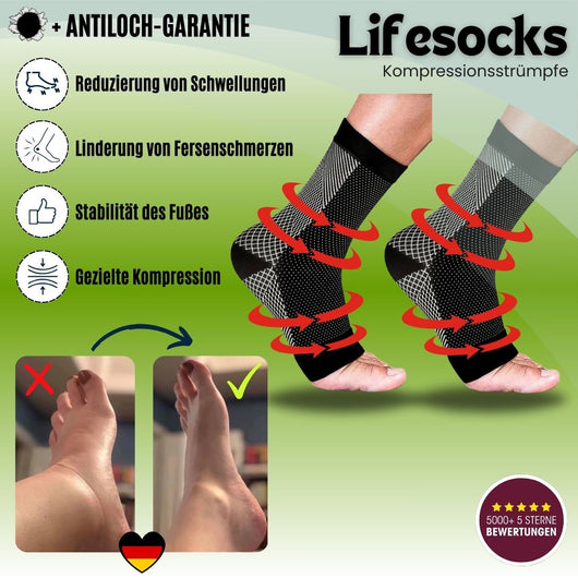 Lifesocks - Orthopädische Kompressionssocken für müde und schmerzende Füße