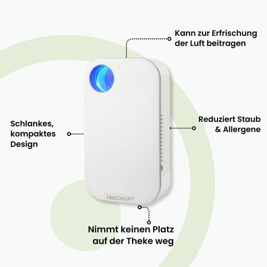 FrischLuft Pro - Luftreiniger - wirksam gegen Allergene, Pollen, Staub, Reizhusten, Viren und Bakterien