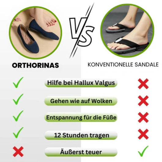 Orthorinas - ergonomische schmerzlindernde Ballerinas - Sonderaktion 1+1 Gratis